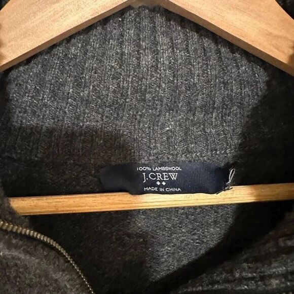 J. Crew Men’s Half Zip Grey Sweater Lambswool Long Sleeve Size 2XL - Picture 2 of 4